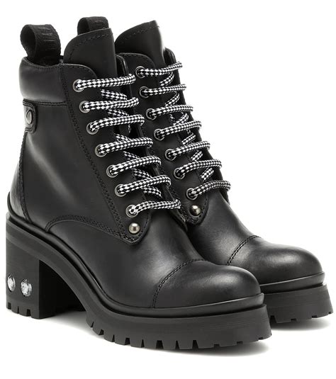 miu miu black leather ankle boots